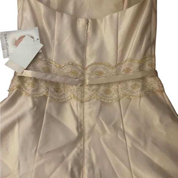 VINTAGE GUNNE SAXE Champagne Gold sleeveless short dress- NWT - Picture 3 of 11